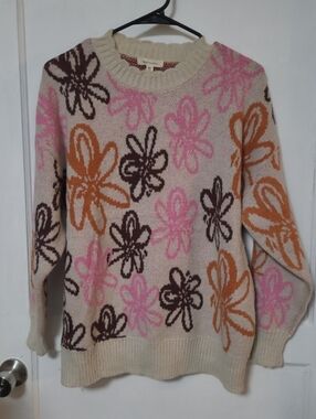 New AndTheWhy Floral Crewneck Sweater M/L